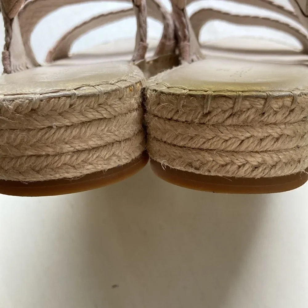 Nordstrom Caslon Braided Leather Espadrille Sandel Size 9.5